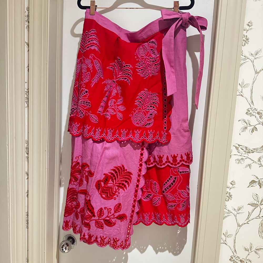 Farm Rio Palm Tree Richelieu Wrap Skirt